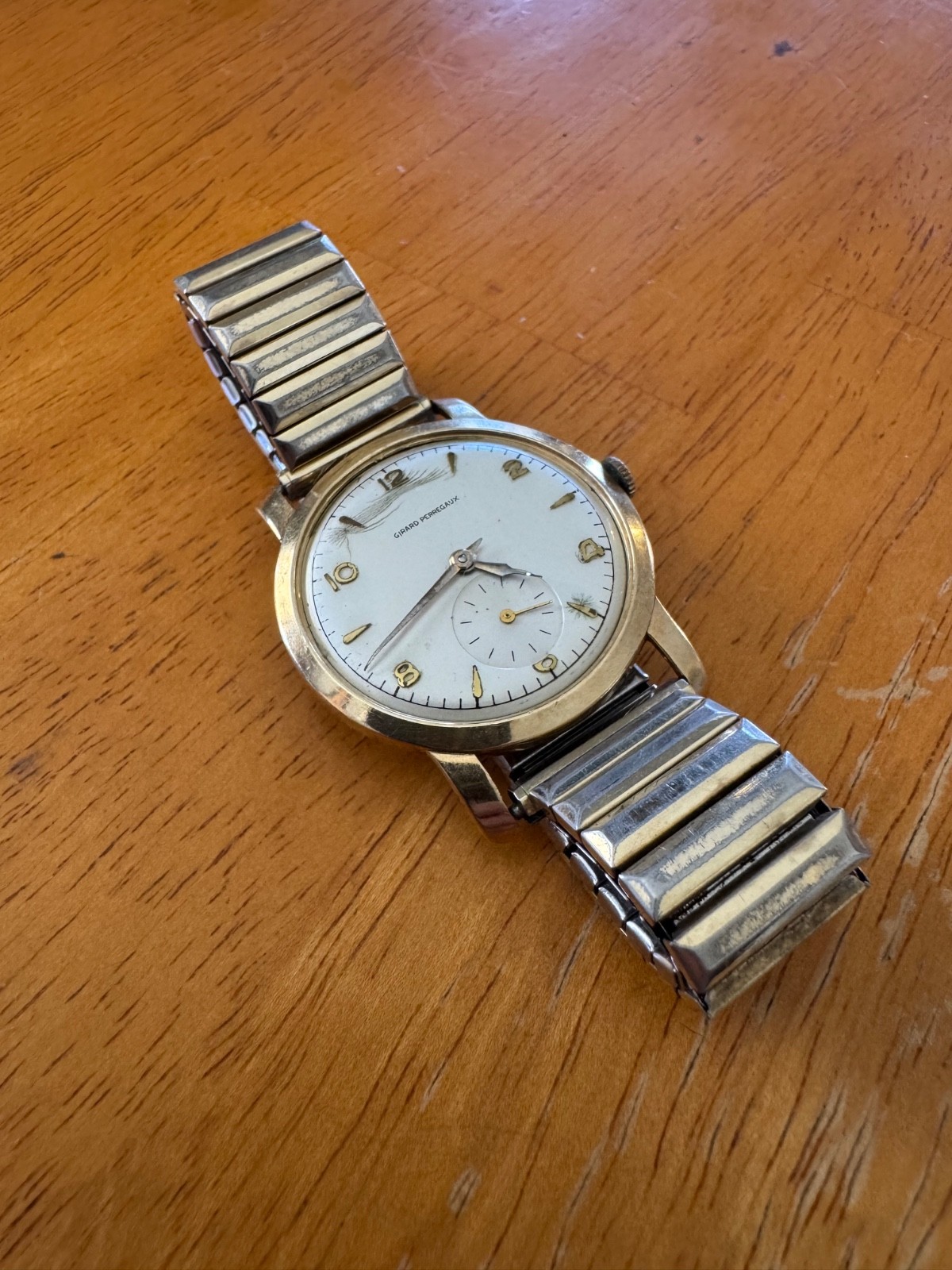 VINTAGE GIRARD PERREGAUX 14k SOLID GOLD SUB SECOND WATCH – REPAIR/PROJECT