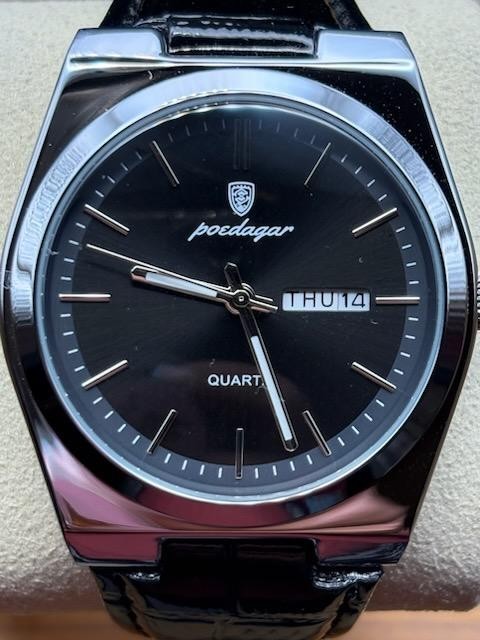 42MM POEDAGAR Quartz Men’s Fashion Wristwatch Waterproof Leather Luminous NEW