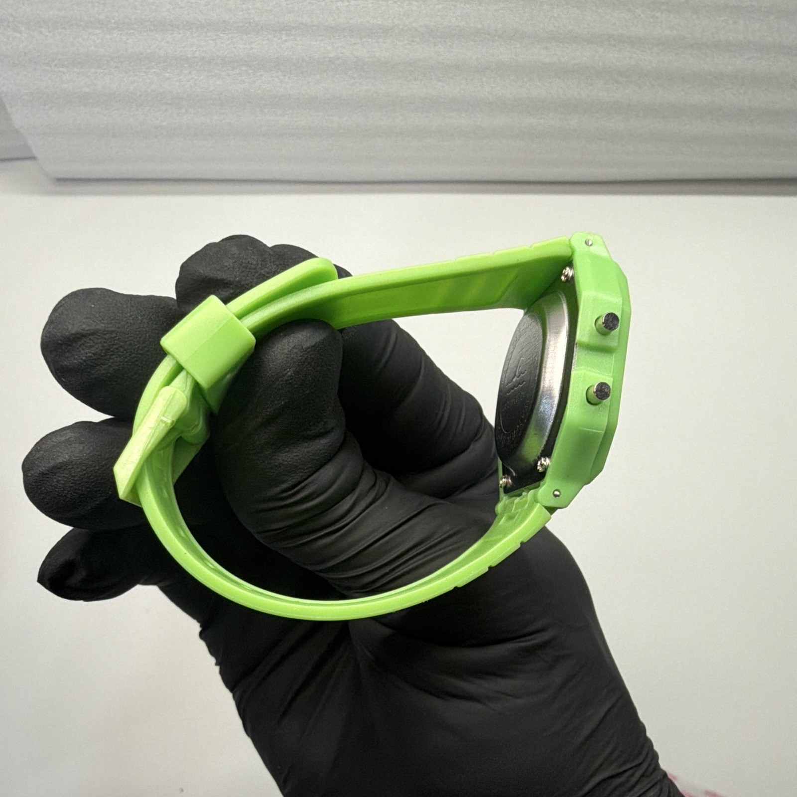 F-91W “Electric Oasis” – Lime Green Mod | Multicolor Sunset Gradient Lens
