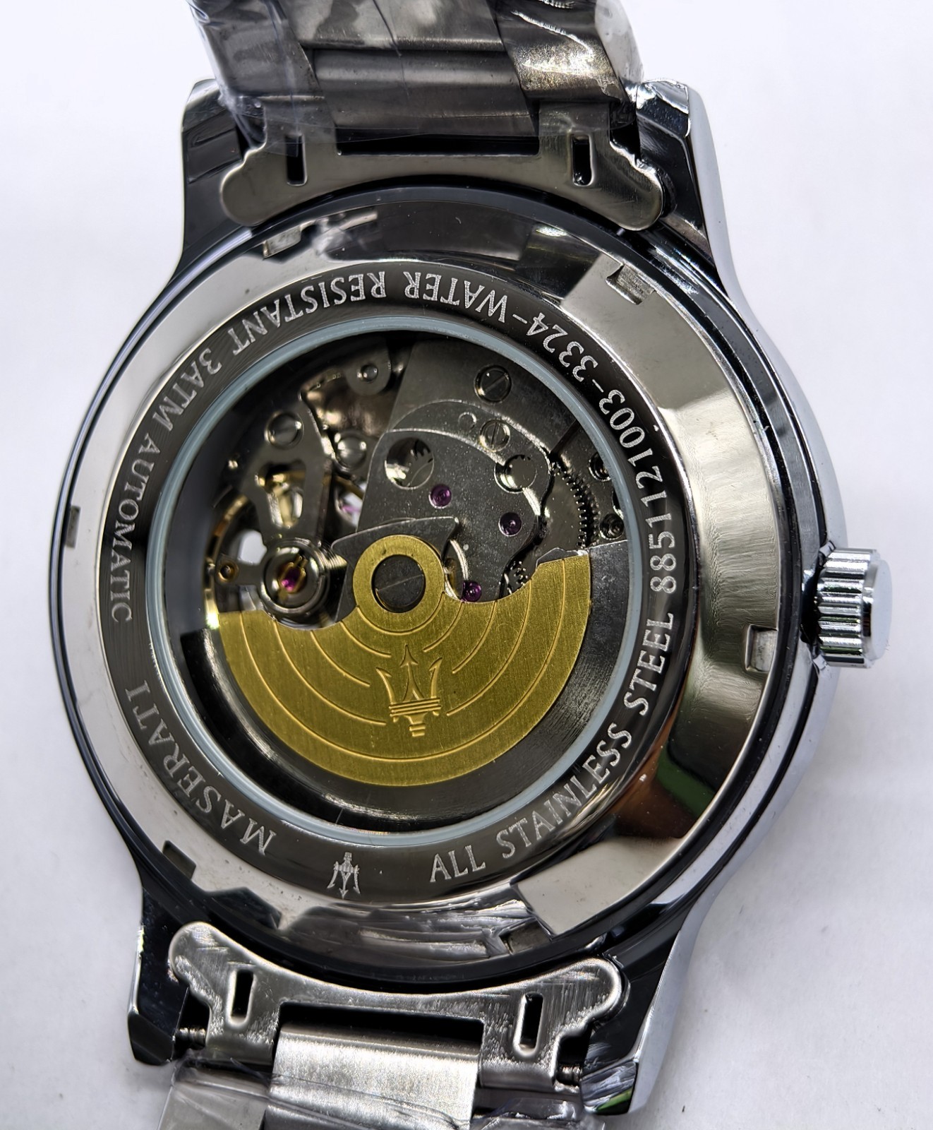 Fantastic Maserati Automatic Black Dial Silver Band Analog Men’s Wrist Watch