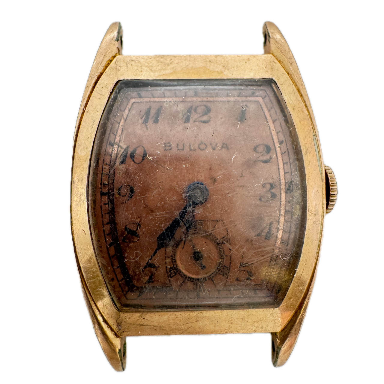 Vintage 1942 Bulova Copper Tonneau Men’s Mechanical Wristwatch 10AK USA