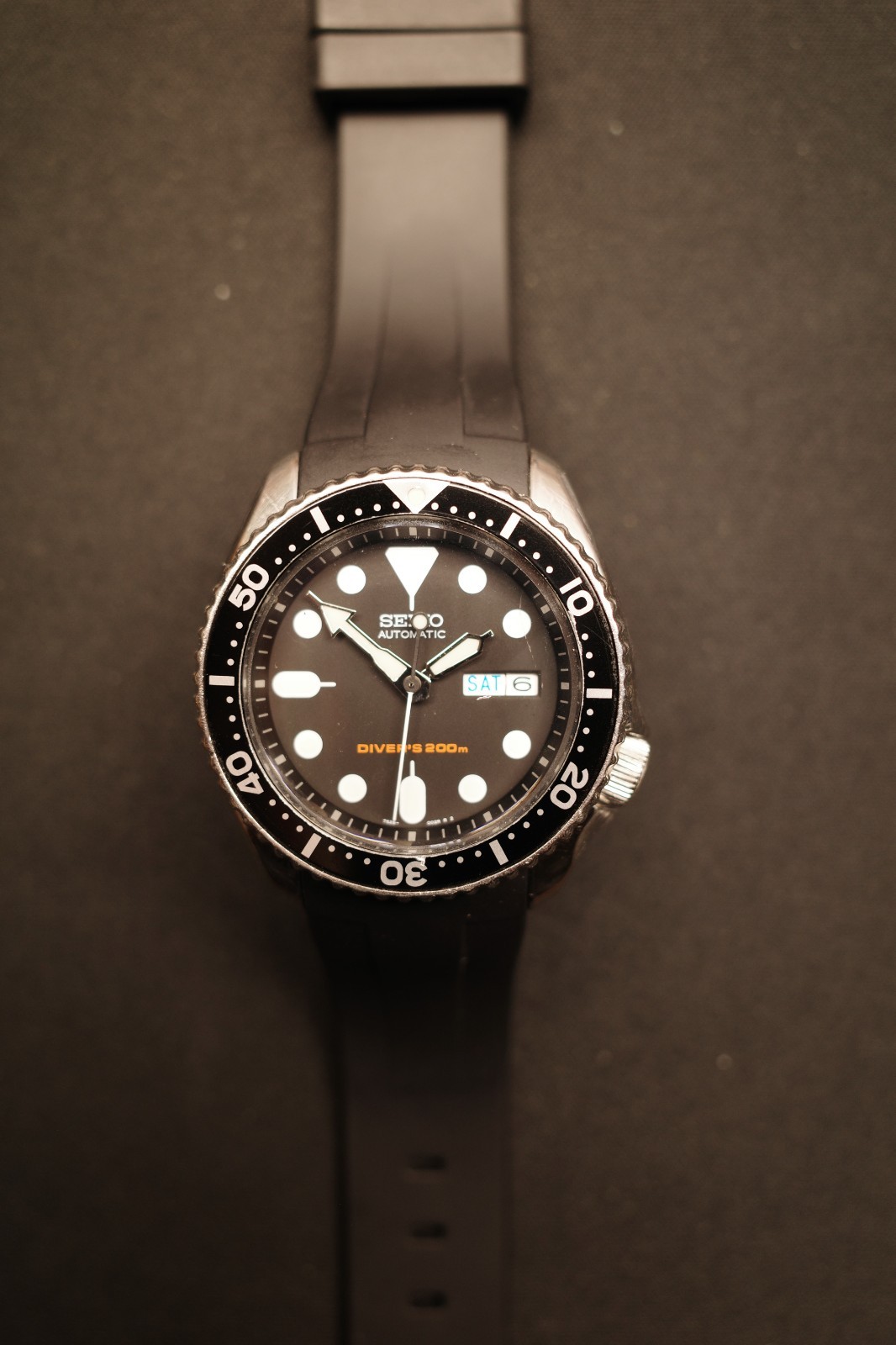 精工男士腕表黑色腕表-SKX007-