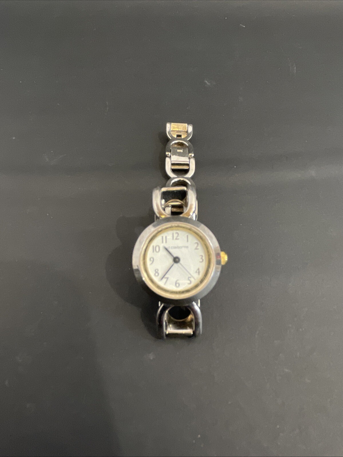 Liz Claiborne Watch Gold/Silver Tone Link Band NEW BATTERY WORKS