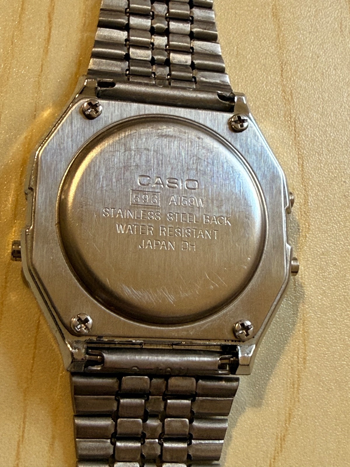 Vintage Casio A159W Digital Watch Silver Stainless Steel Made in Japan DH 593