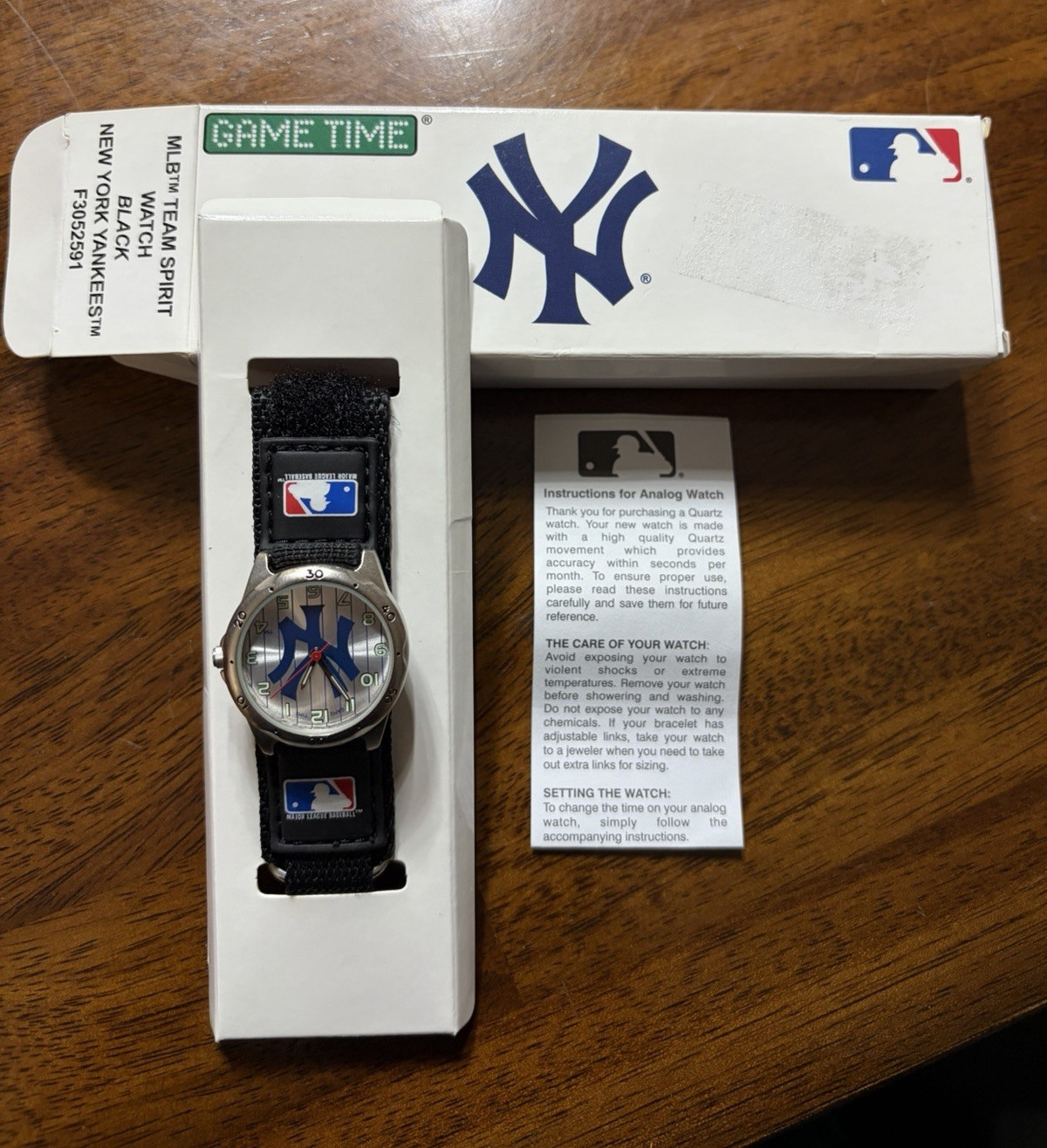Game Time MLB New York Yankees Quartz Watch Black Nylon Strap In Box BRAND NEW