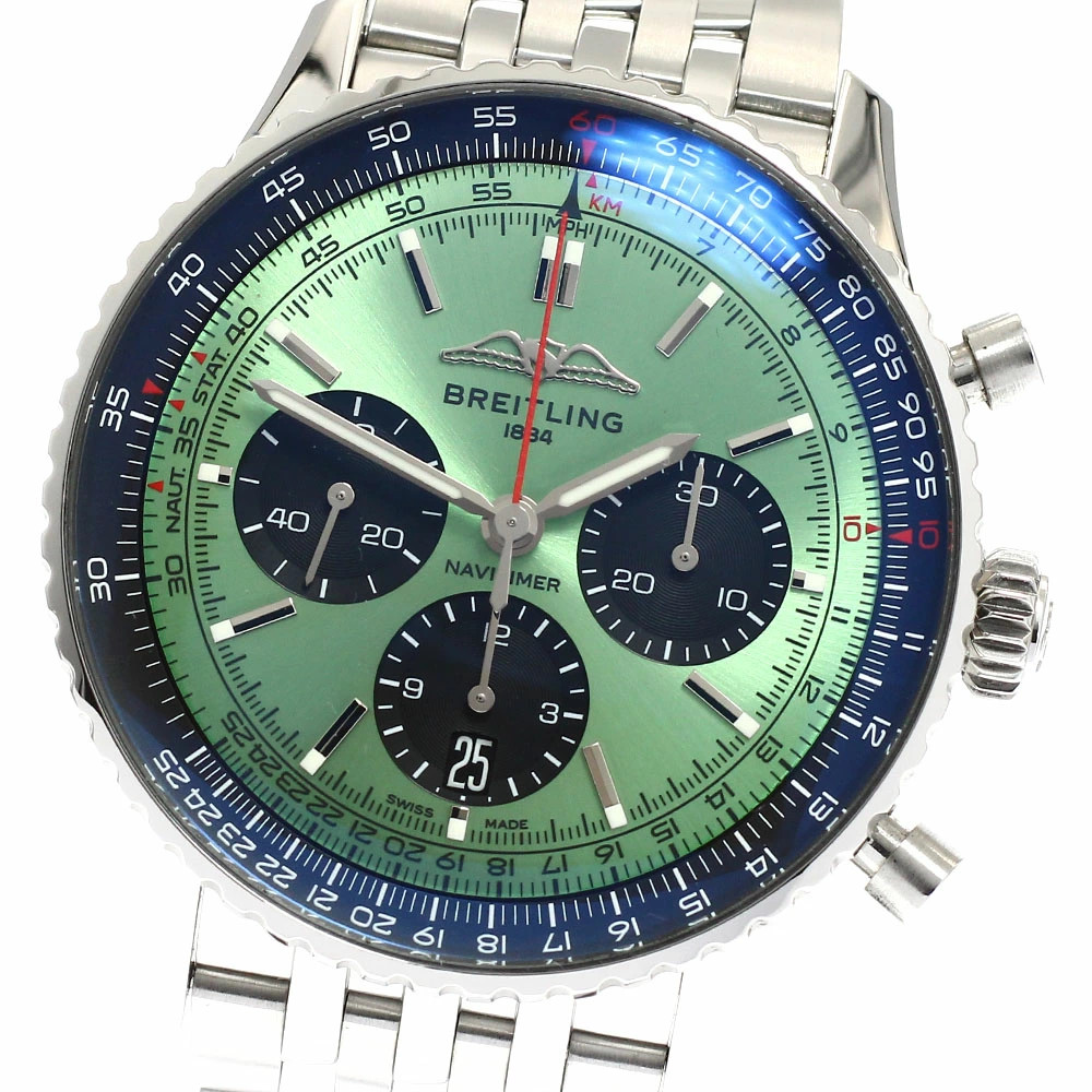 Breitling Navitimer B01 Chronograph 43 AB0138 Automatic 43mm Box Papers Green