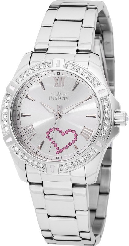 Invicta Women’s 49842 Angel Quartz 3 Hand Silver Dial Watch