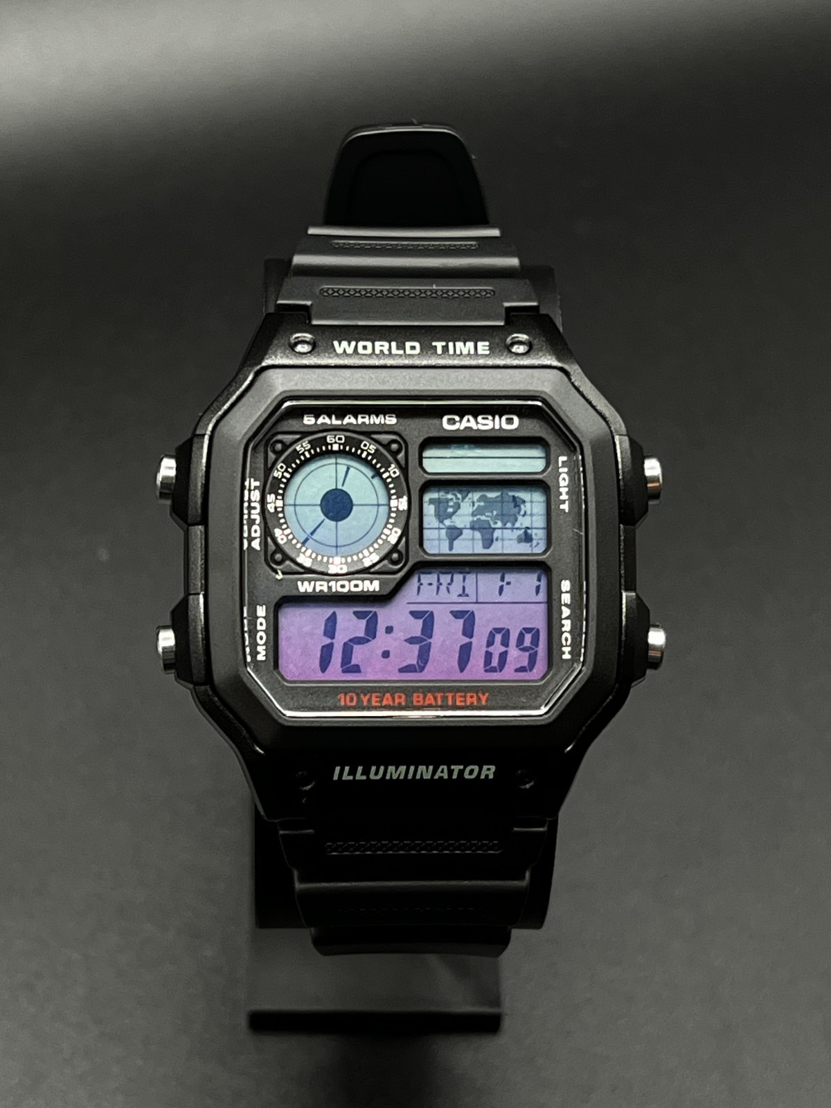 “Deep Sea” | 🔵🟣 | Custom CASIO AE-1200WHD | World Time | Royale | Watch MOD