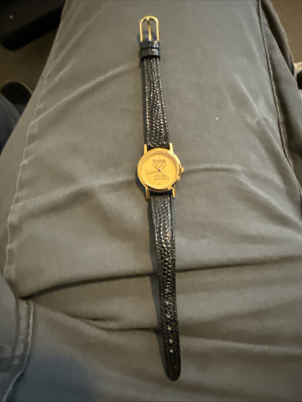 Kodak Vintage 1996 Commemorative Olympic Watch Black LeatherBand