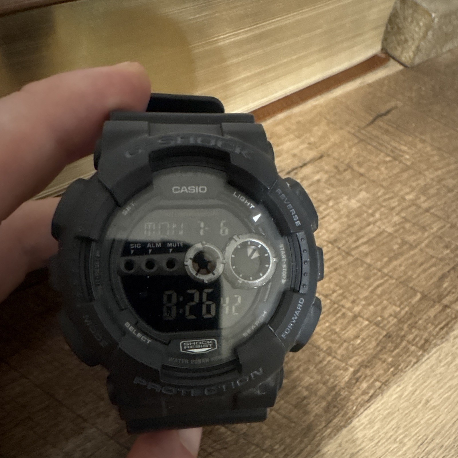 Casio G-SHOCK Black Resin Digital Quartz Sport Watch 200m Alarm Light