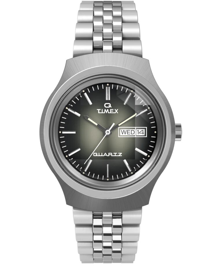New Q Timex Reissue Dégradé 38mm Stainless Steel Bracelet Watch TW2W22500
