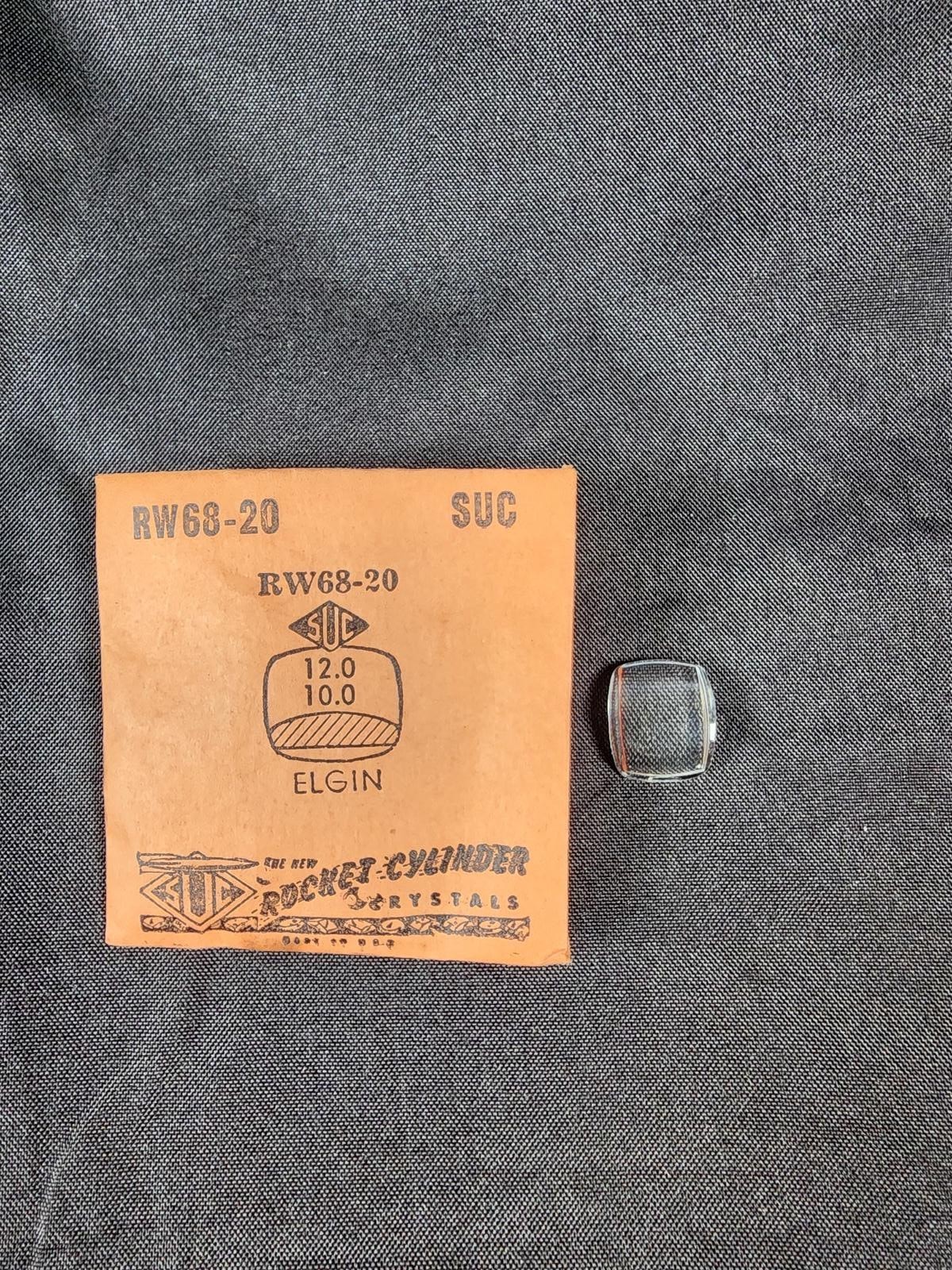 Elgin 12.0 x 10.0 SUC Watch Crystal Vintage Rocket Cylinder Replacement