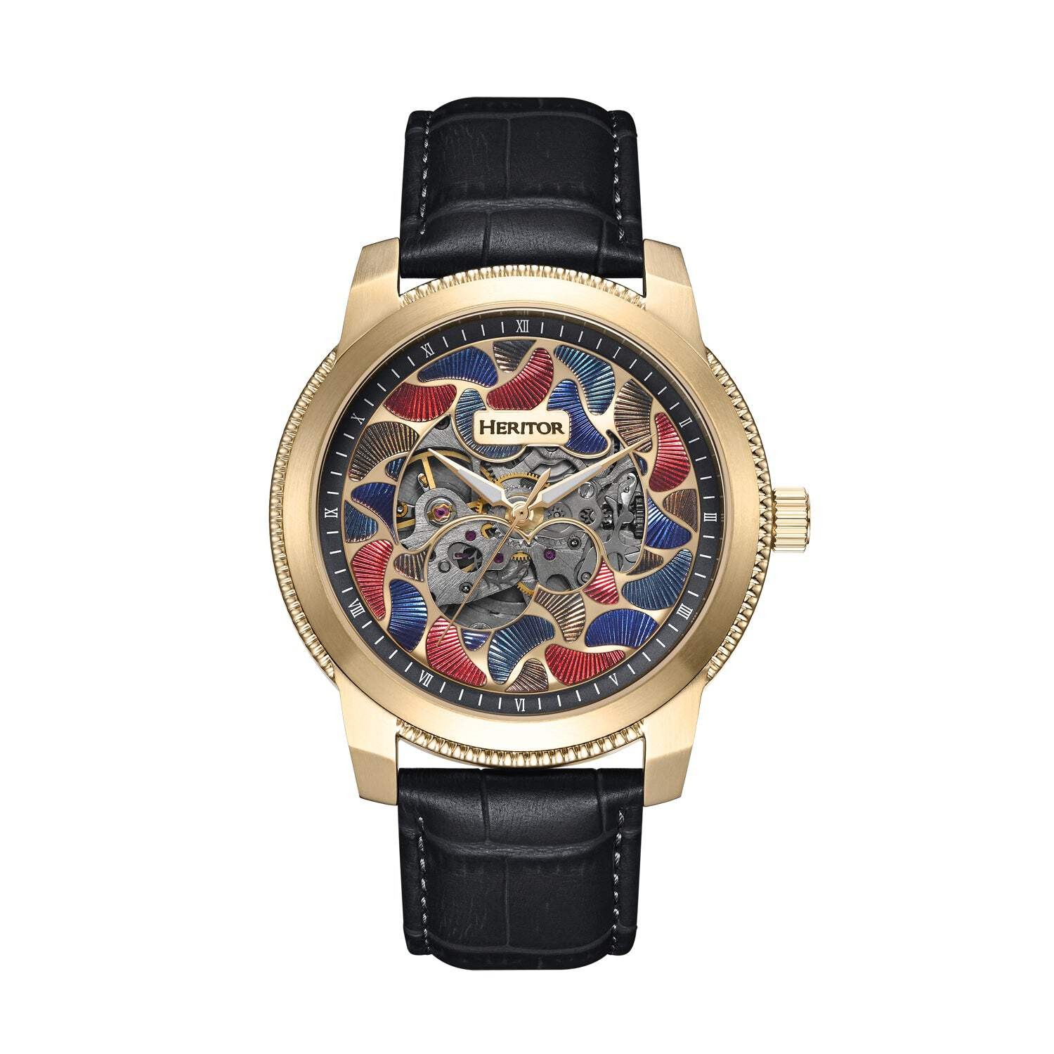 Emmanuel Semi Skeleton Custom Dial Black/Gold | MULTICOLOR Dial Wristwatch HERHS