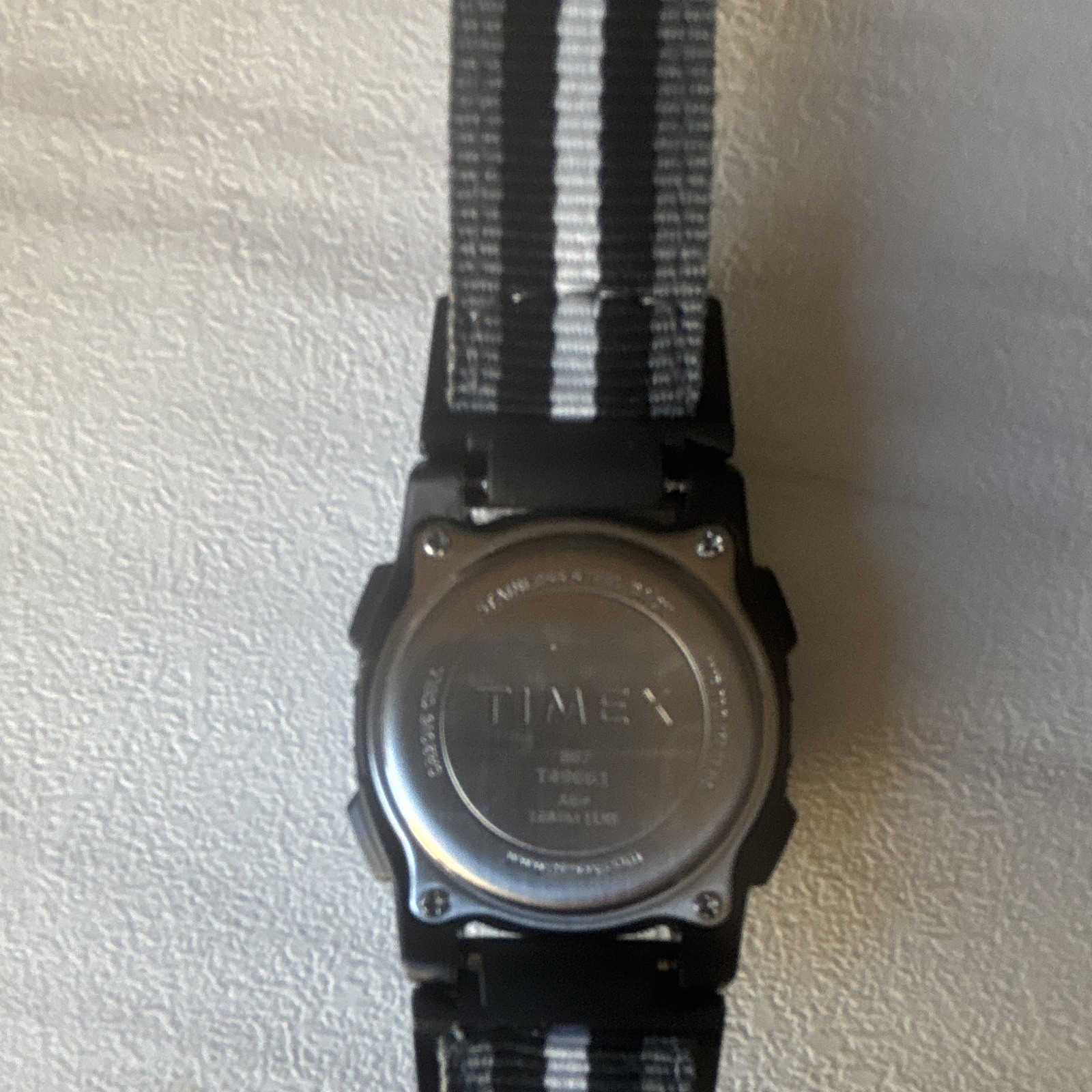 Timex Expedition Digital Quartz 100m Indiglo Black Resin Black/White Nylon