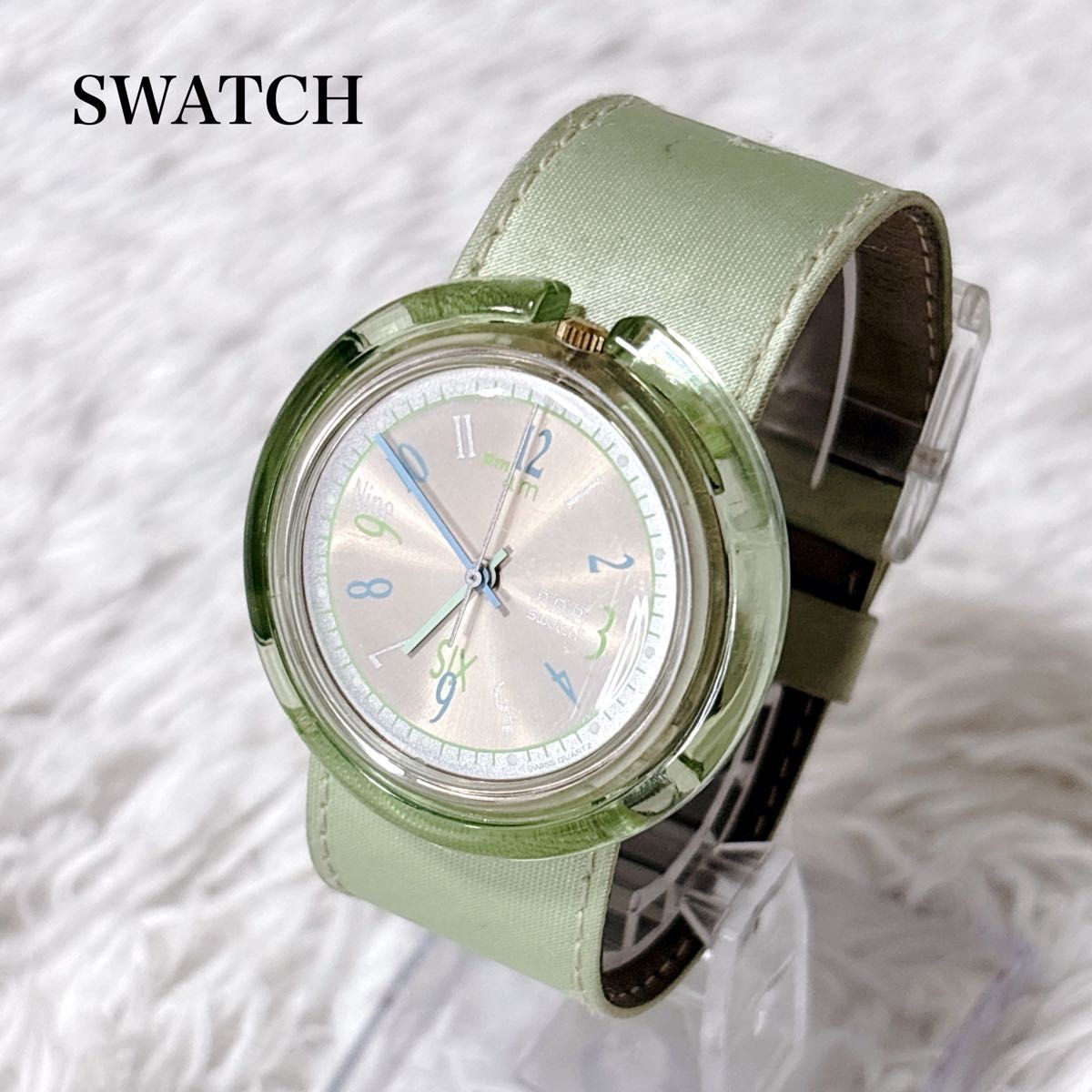 SWATCH POP Nine pm Watch Working Vintage Late 1990s Y2K POP Series Green