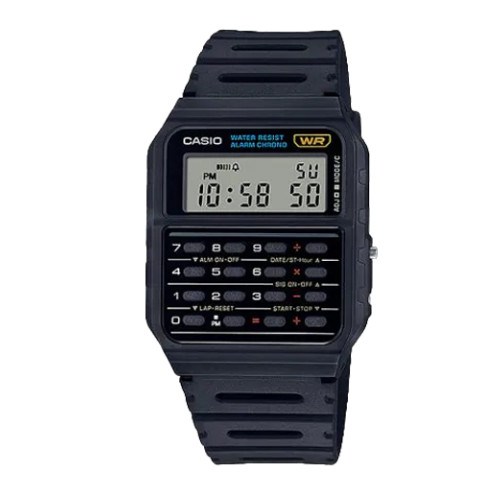 Casio CA-53W-1 Calculator Databank Retro Digital Black Resin Men Watch New