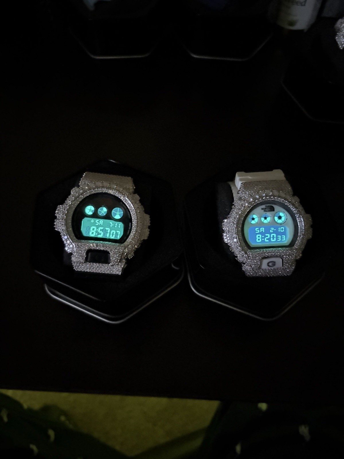 G-SHOCK Digital Quartz 200m Backlight White Fabric Strap Silver Bezel