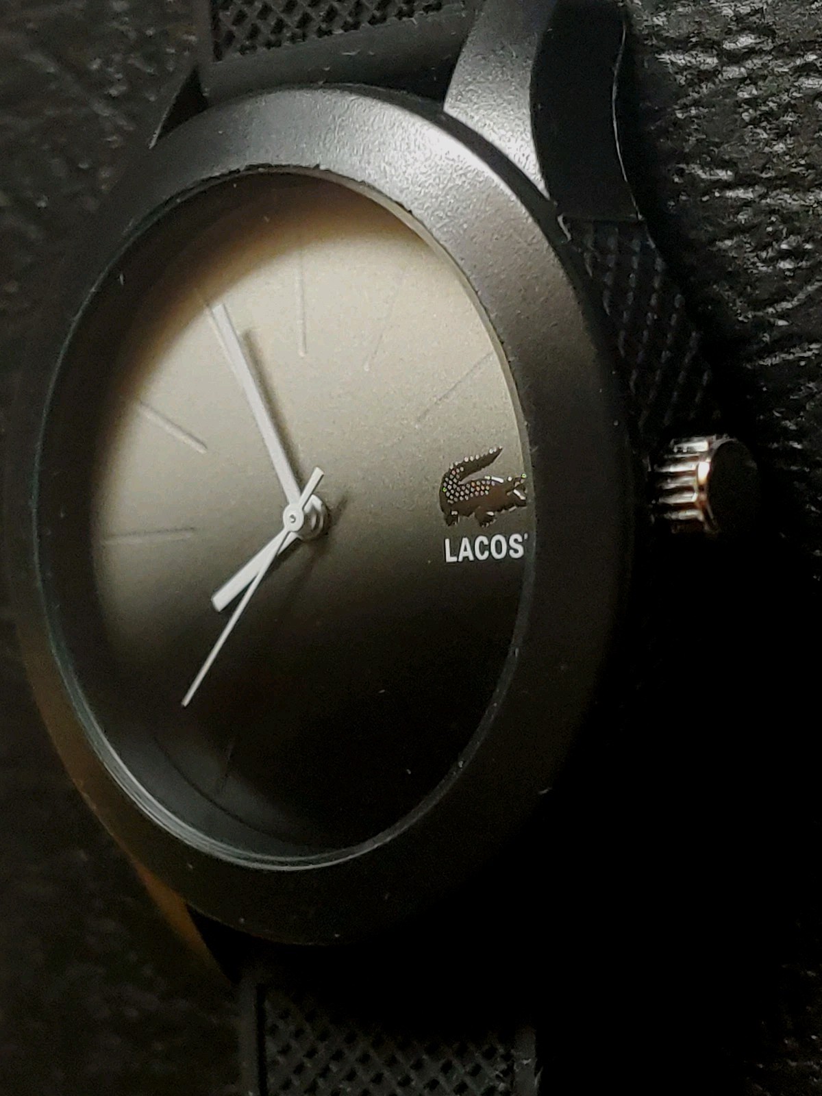 Lacoste Analogue Quartz LC79 Case Watch Silicone Rubber Strap, Black