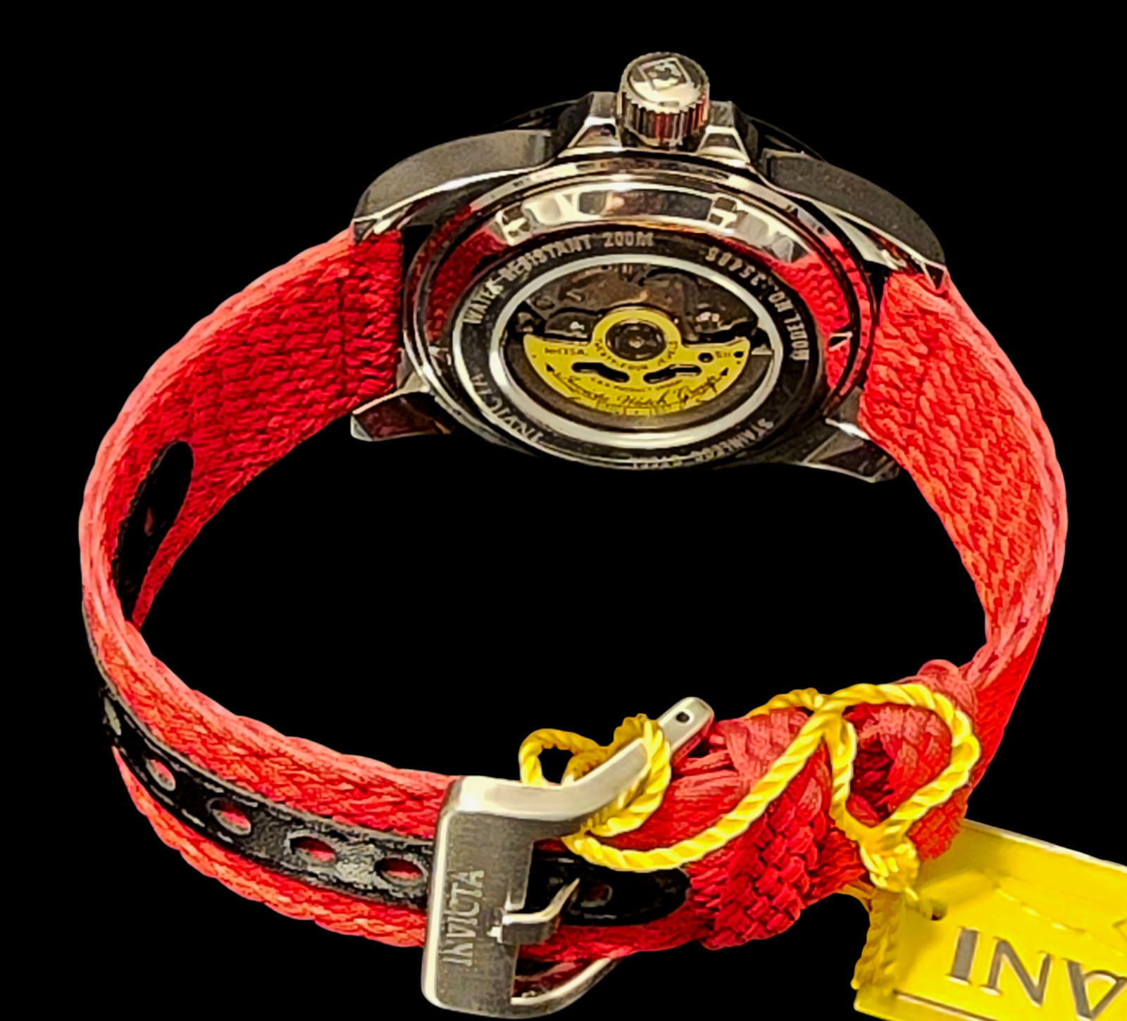 Invicta Pro Diver Men’s Watch Automatic 44mm Stainless Steel Red Strap 35486