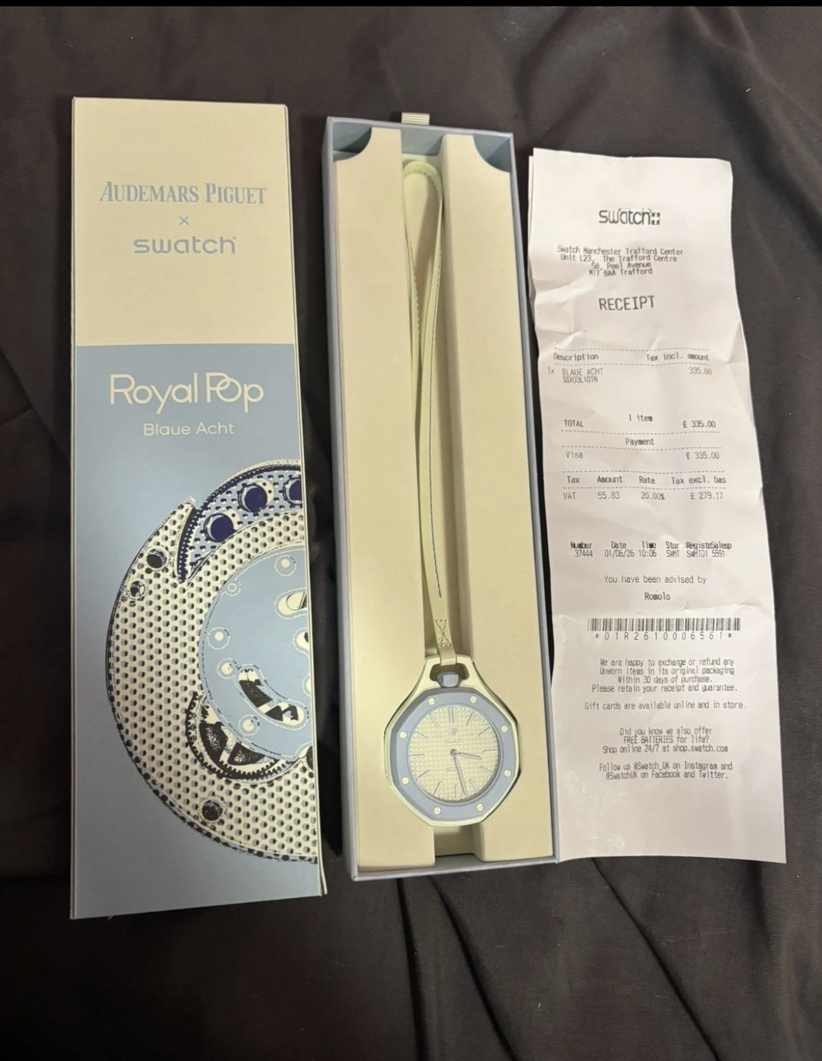 ✅AP X SWATCH| BLAUE ACHT | BRAND NEW SEALED | BAG, BOX AND RECEIPT✅🚚💨