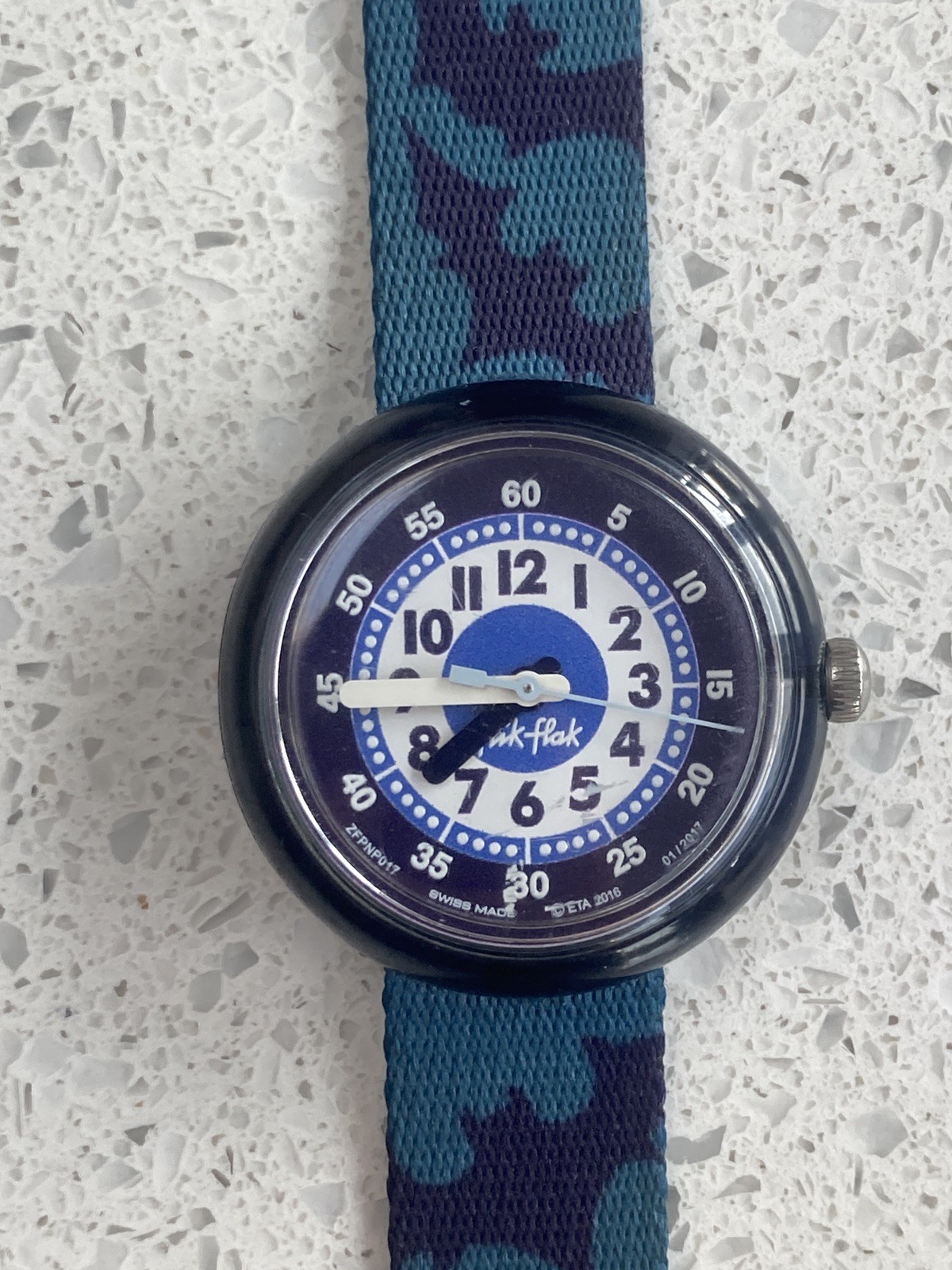 Flik-Flak Kids Watch NEW BATTERY, Blue, Bat Pattern