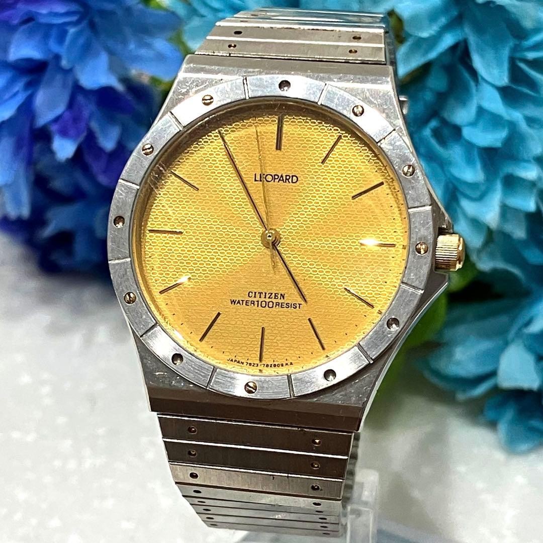 Citizen LEOPARD Gold Dial Quartz Dress Watch 100m Waterproof Used