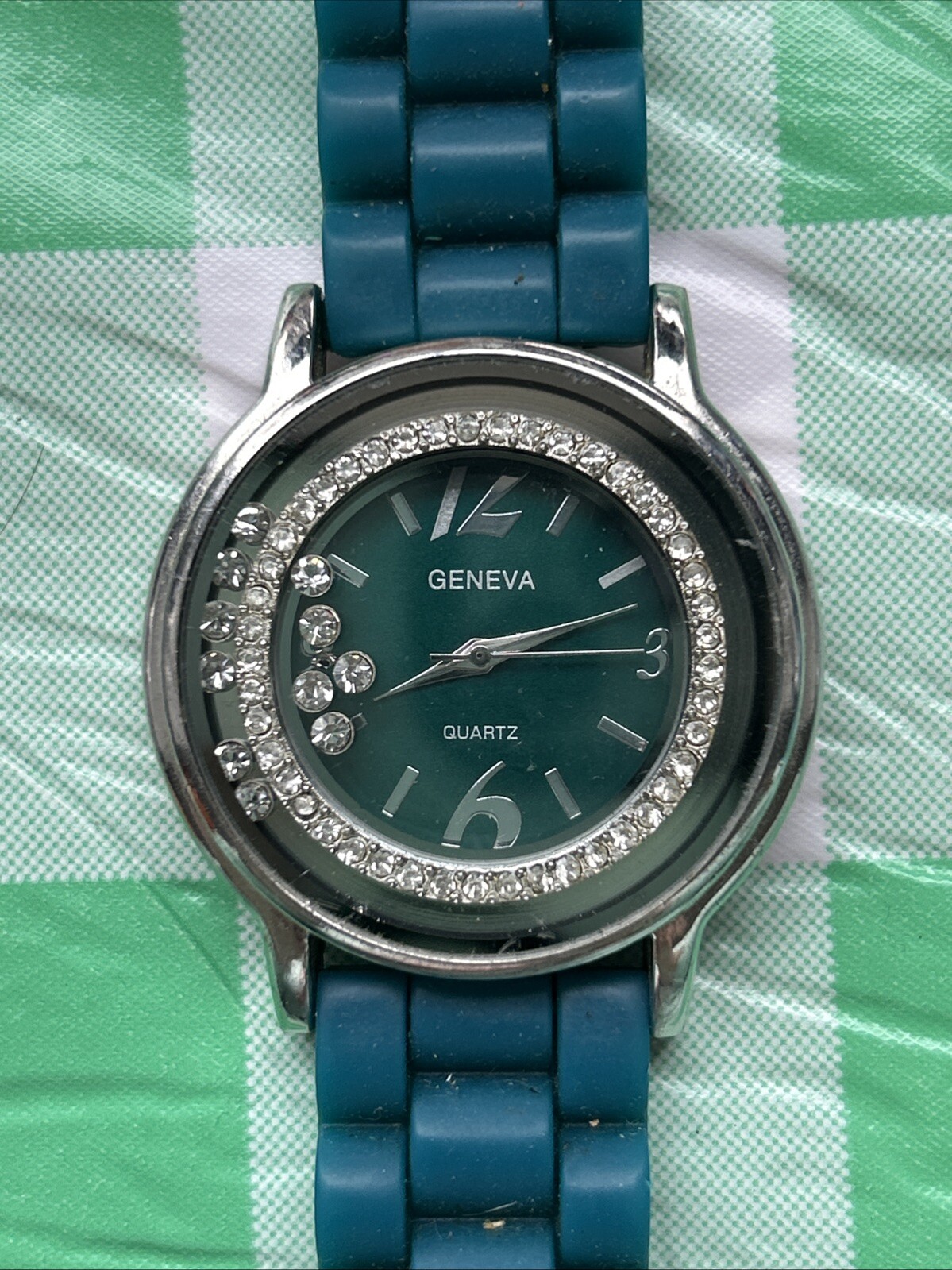 Geneva Blue Green Silver Tone Women’s Quartz Watch