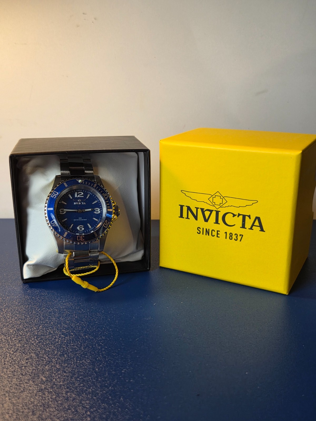 Invicta Men’s Specialty 49341 Quartz Watch – Blue Dial & Bezel, 40mm SS Bracelet