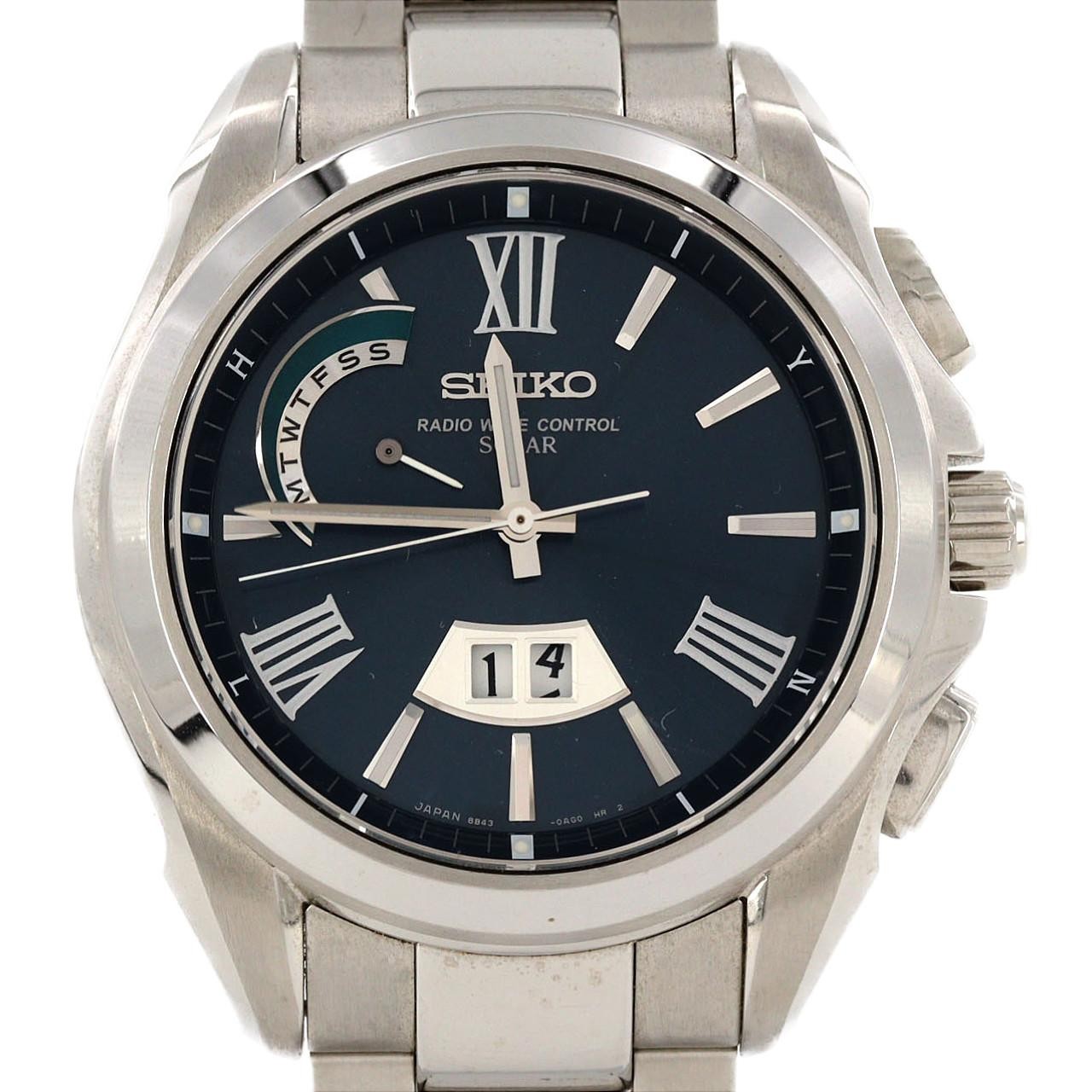 Authentic Seiko Brightz 8B43-0AF0 Stainless Steel Solar Powered Quartz #230-…
