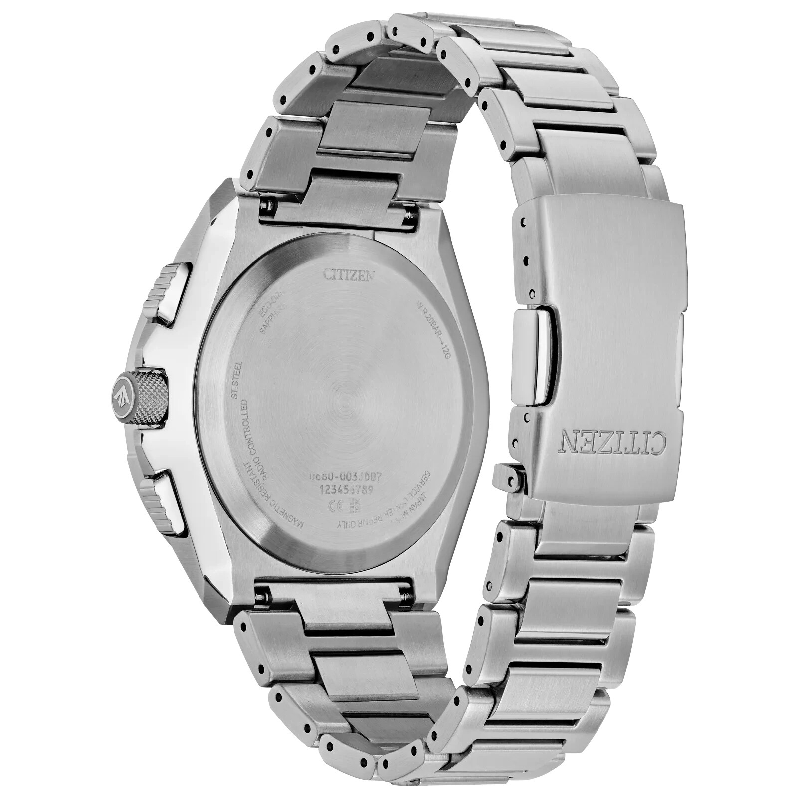 Citizen Men’s Air Chronograph Calendar Eco-Drive Silver Watch 46 MM JY8120-58E