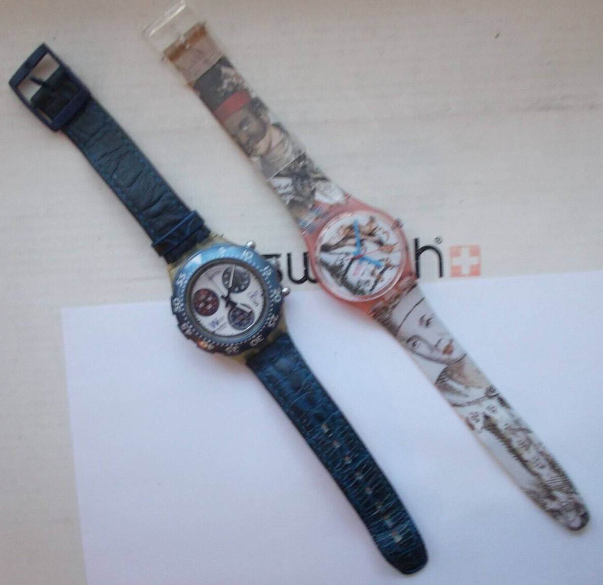 Lot of 2 Swatch-Watches STD GENT & AQUA CHRONO EXCELLENT VINTAGE L@@K WOW