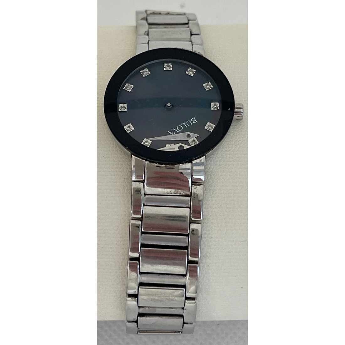 Bulova Futuro Diamond Stainless Steel Women’s Quartz Watch 96P172