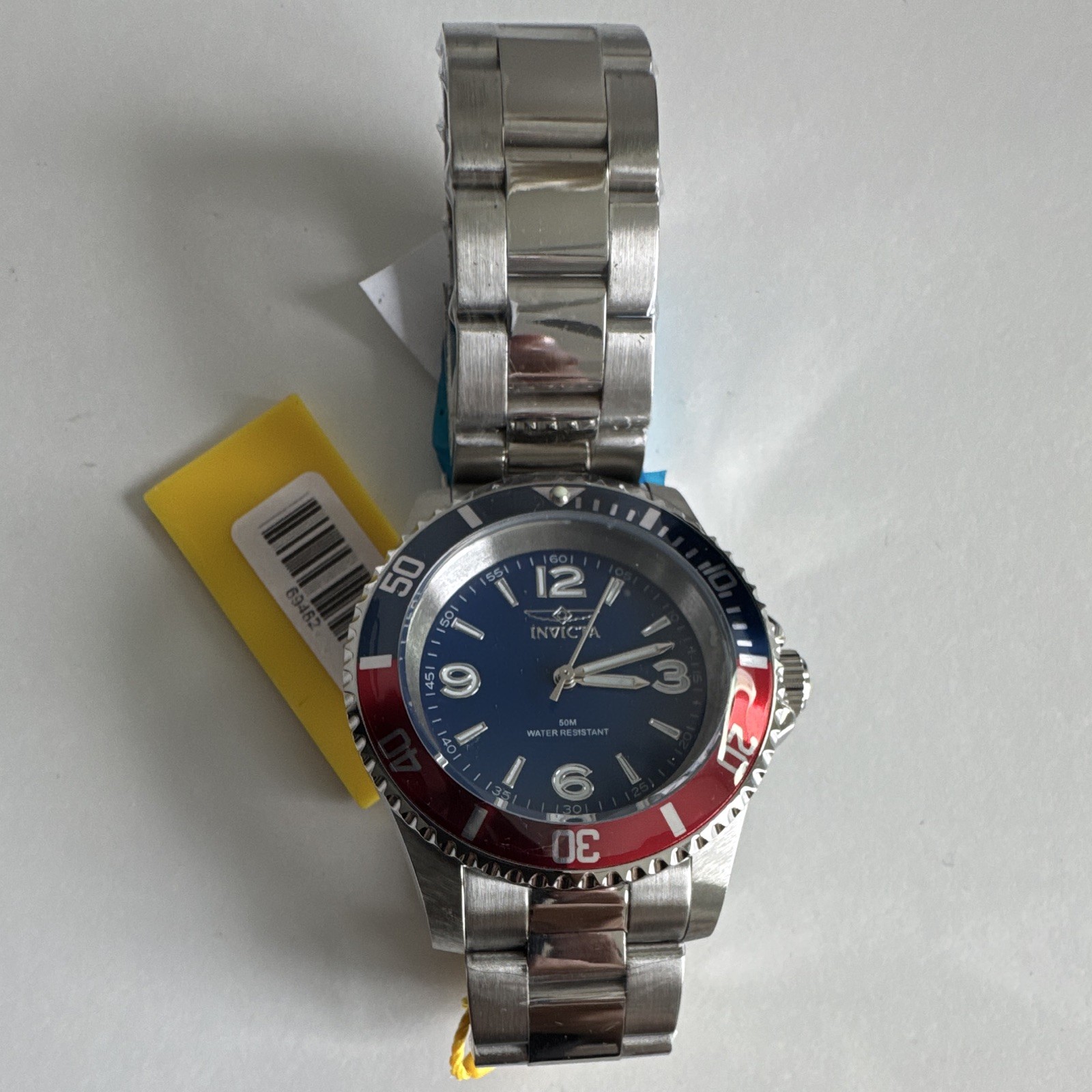 Invicta Pro Diver Men’s 47mm Quartz Blue Dial Red/Blue Bezel 50m Box