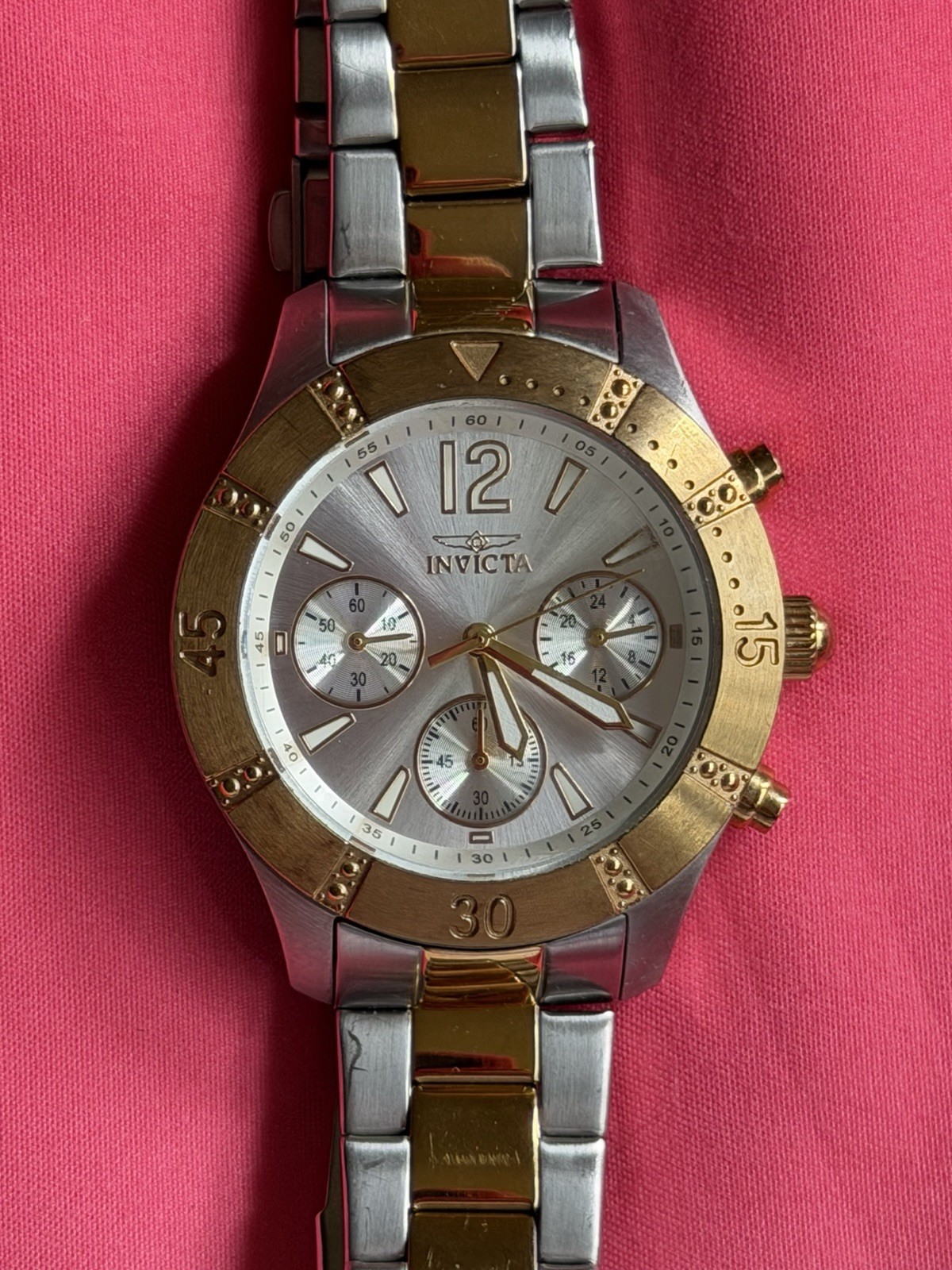 Invicta Angel Chronograph Quartz Watch Stainless Steel & Crystal #22305