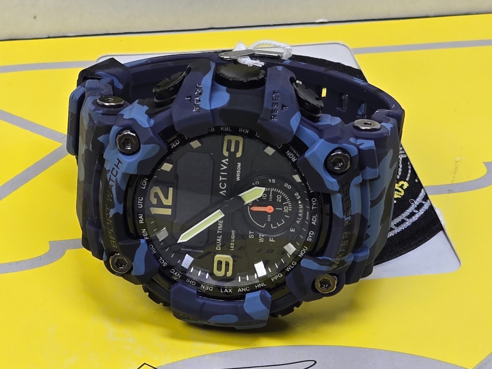 Activa X Invicta BlackOps Multifunction Digital Men’s Watch 56mm Camo Blue NEW