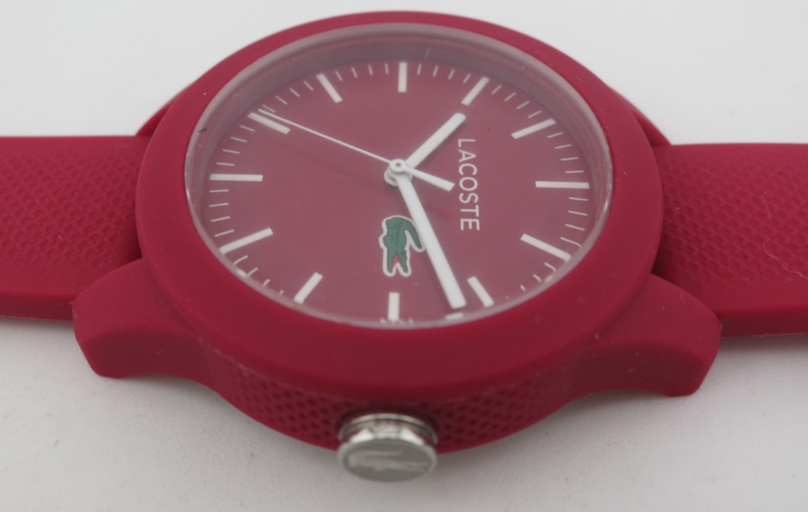 Lacoste 12.12 Cranberry Pink Ladies Quartz Watch – 2000957 – New Battery