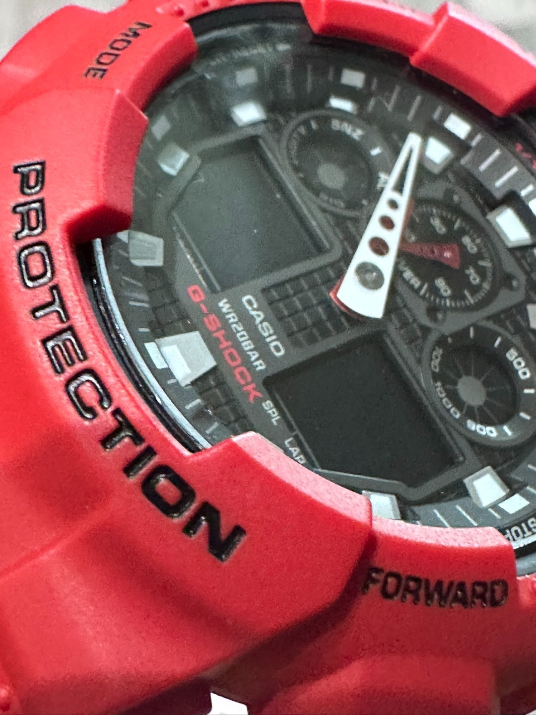 Casio G-Shock GA-100B-4A Analog Digital Men’s Watch Red/Black Dial Resin Band