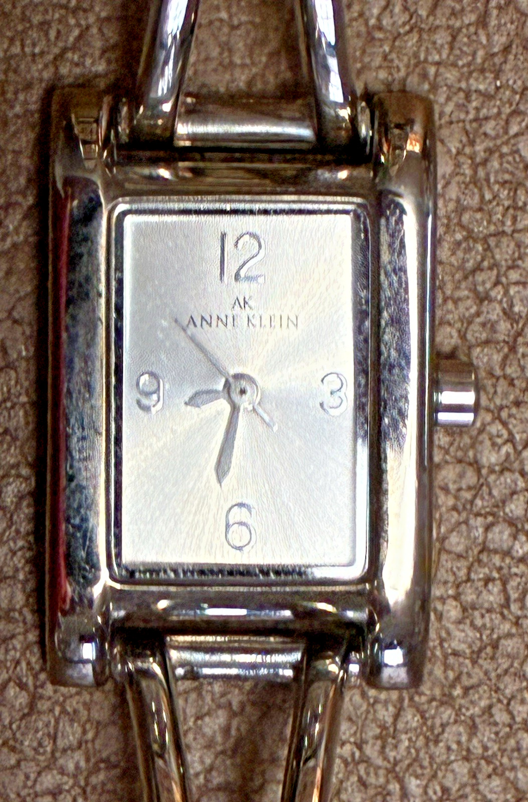 Anne Klein Silver Tone Rectangular Watch Bracelet Fold Over Clasp – WORKS – MINT
