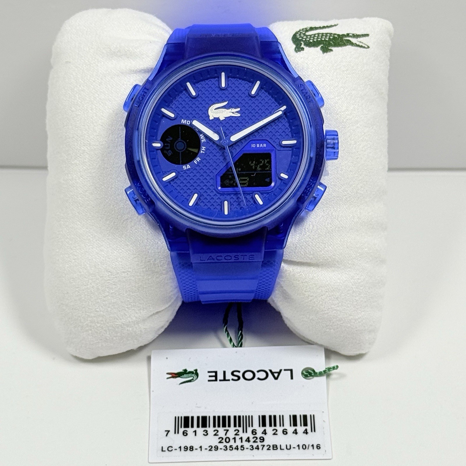 Lacoste LC33 2011429 Analog & Digital Blue Dial Silicone Strap 45MM Men’s Watch