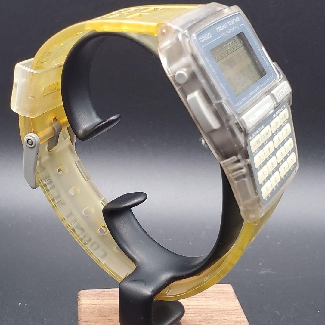 CASIO Data Bank DBC-63 Cognit Schema Yellow Skeleton Y2K Vintage Watch Working