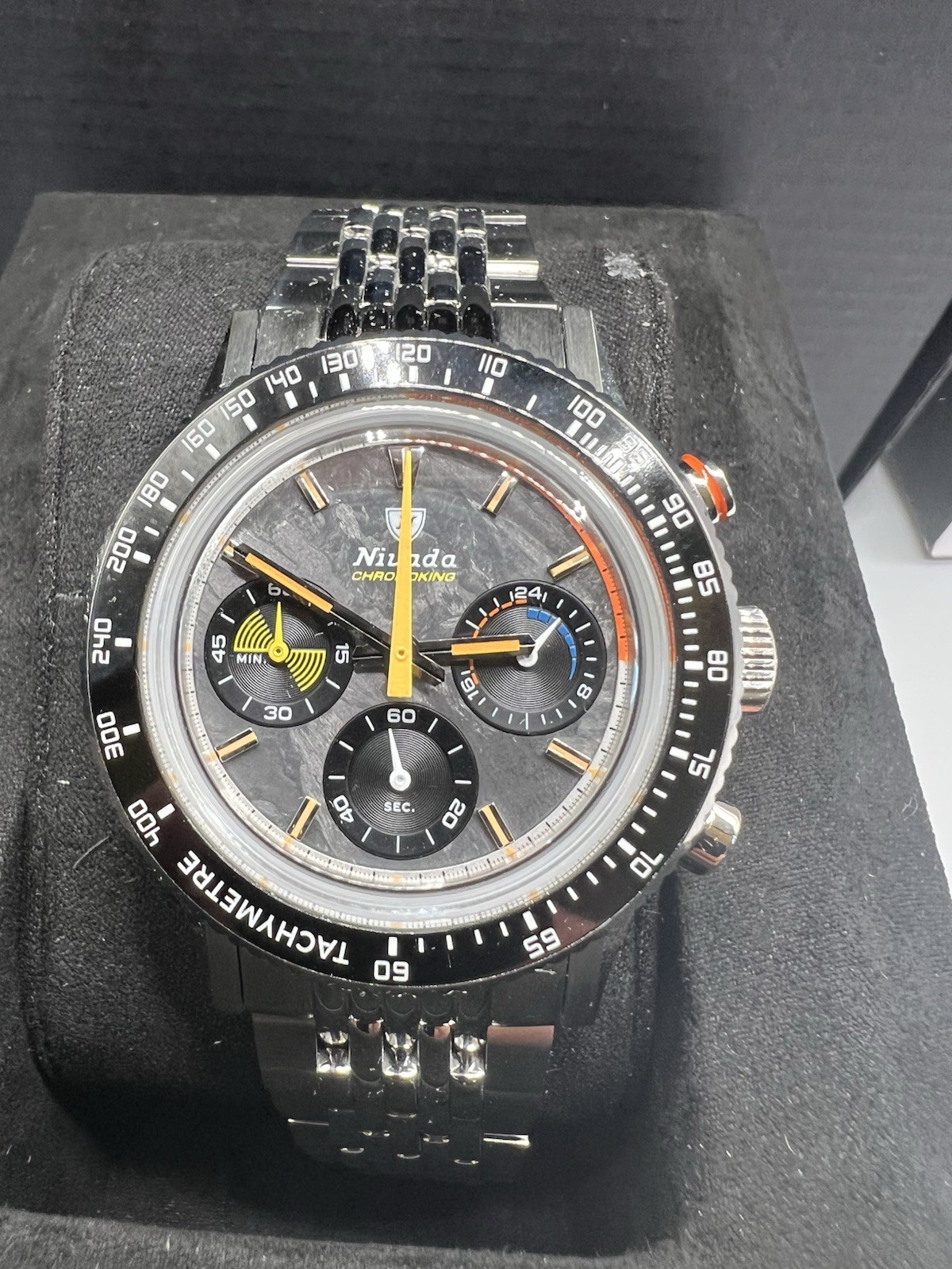 Nivada Grenchen Chronoking Mechaquaurtz Racing Watch NEVER WORN