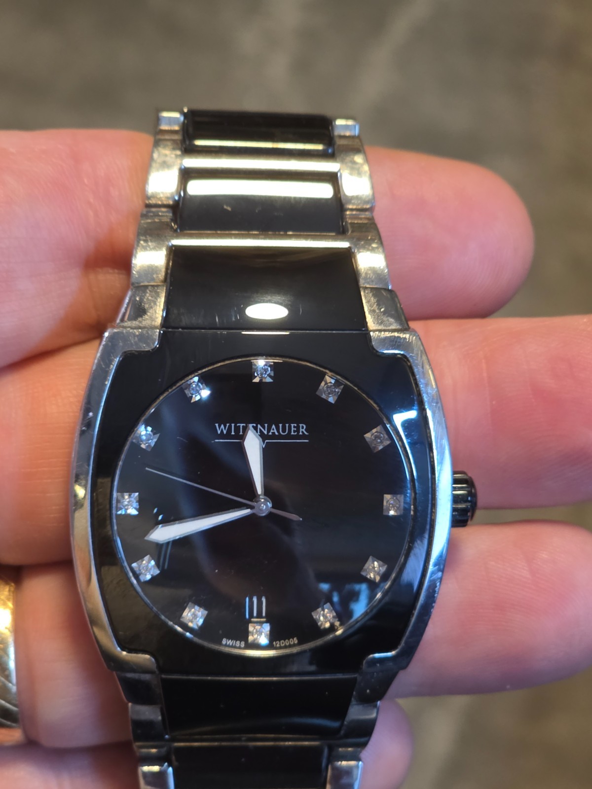 Wittnauer Stainless Steel & Black Ceramic Dress Watch | Sapphire Crystal