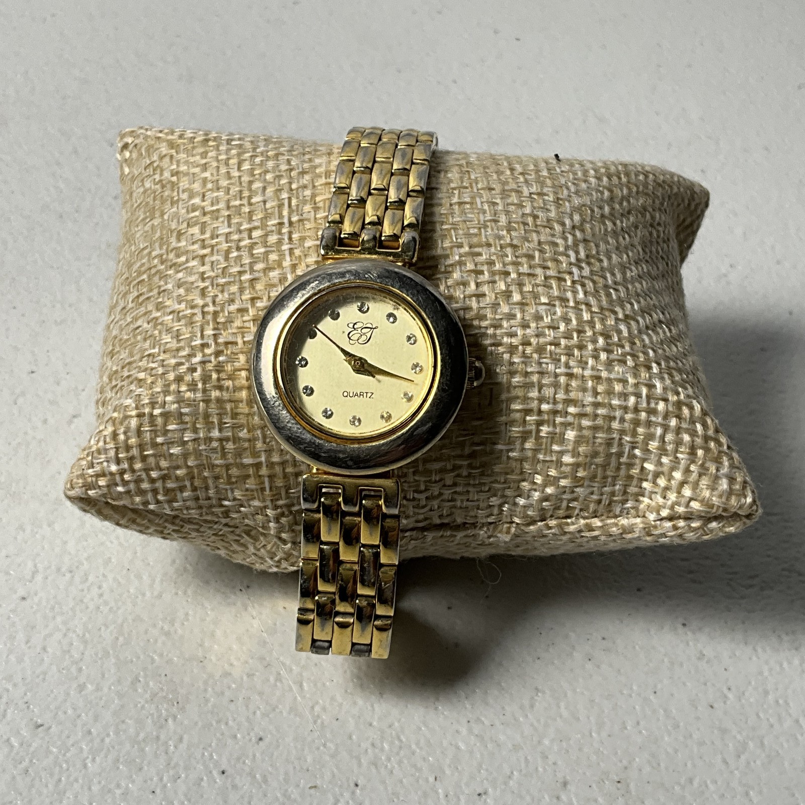 EF Quartz Women’s Watch Gold Tone Stainless Steel Back Diamond Accent Dial