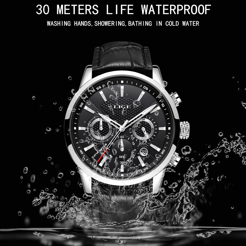 Men Women Watch Multifunction Luminous Date Display Quartz Movement Waterproof