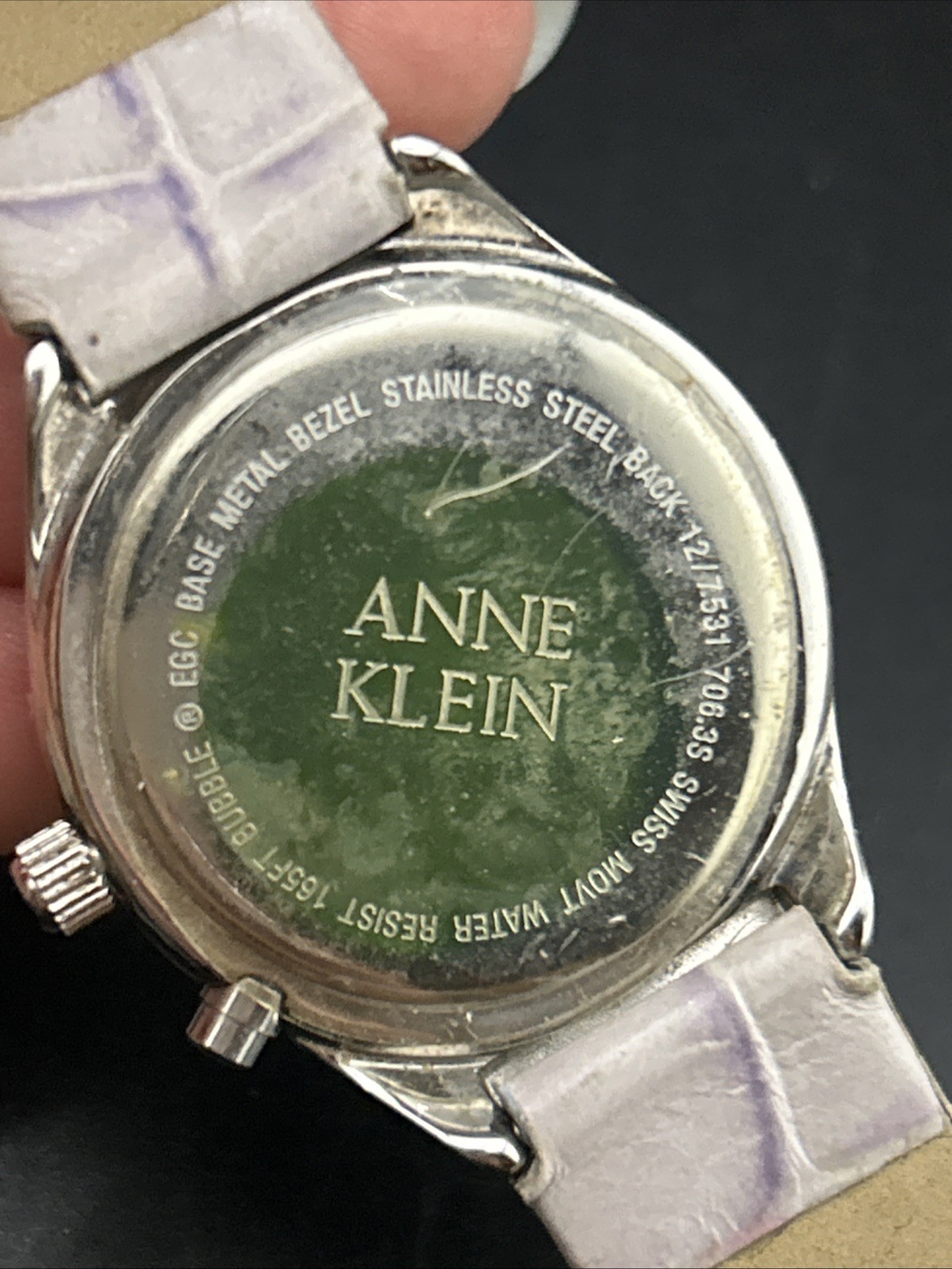 Anne Klein Diamond Accent Multi-Function Purple Watch