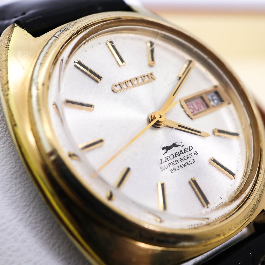 Citizen Leopard Automatic Wristwatch 1970s Hi-Beat 26J Gems Used