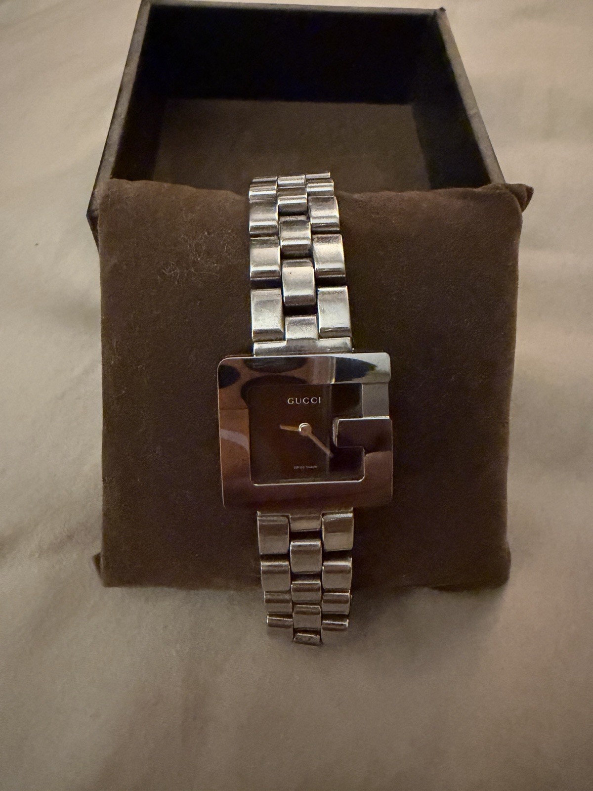 Gucci 3600L G Shaped Bezel Quartz Stainless Steel Watch