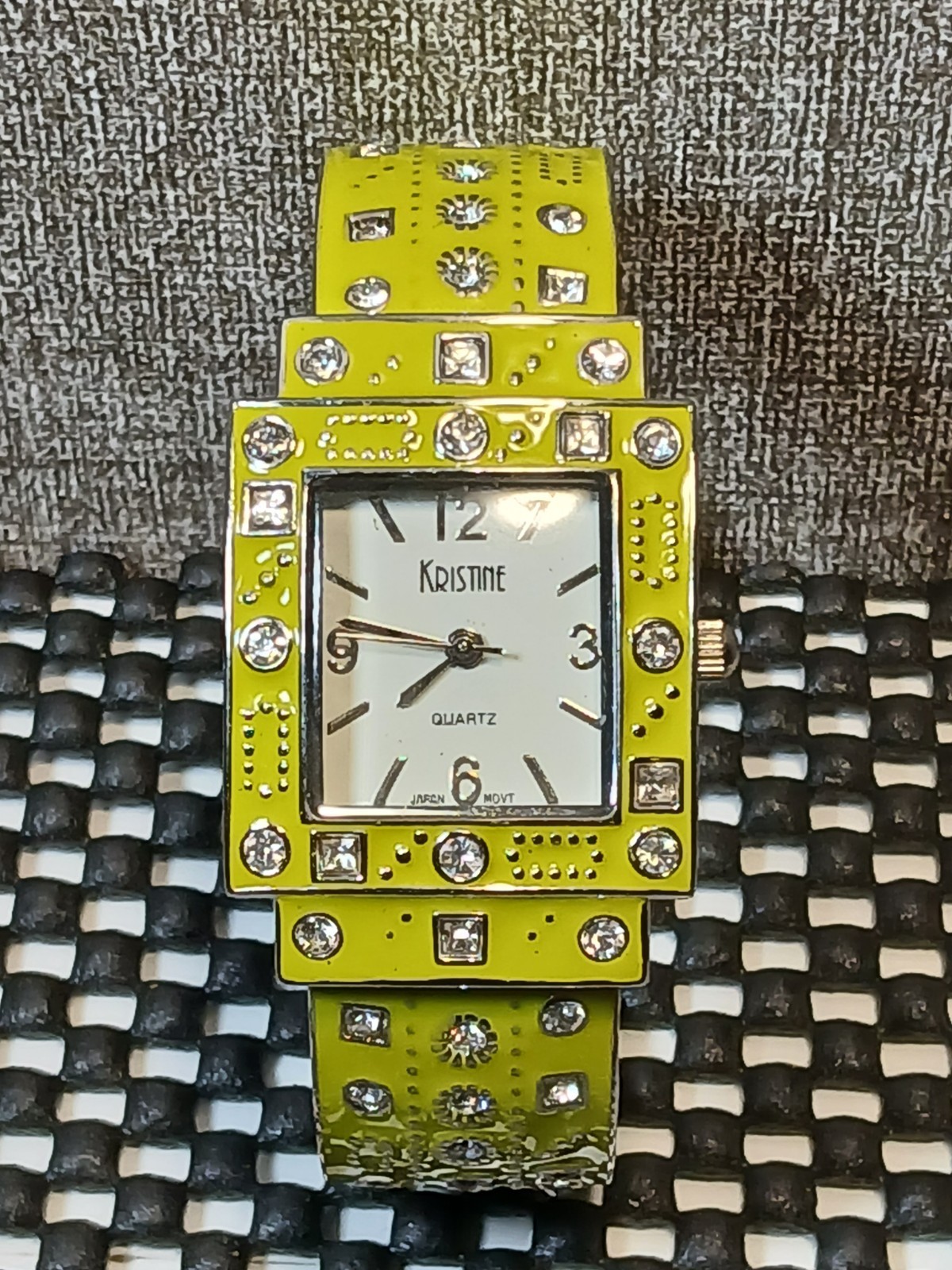 Kristine Women’s Quartz Gemstone Bracelet Cuff Watch Unique New Battery