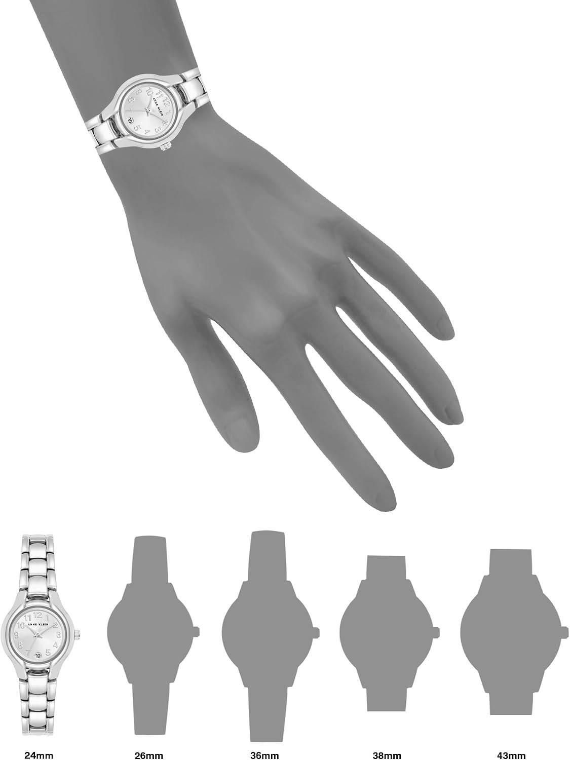 Stylish Women’s Date Function Watch – Adjustable Silver Bracelet & Easy Reader