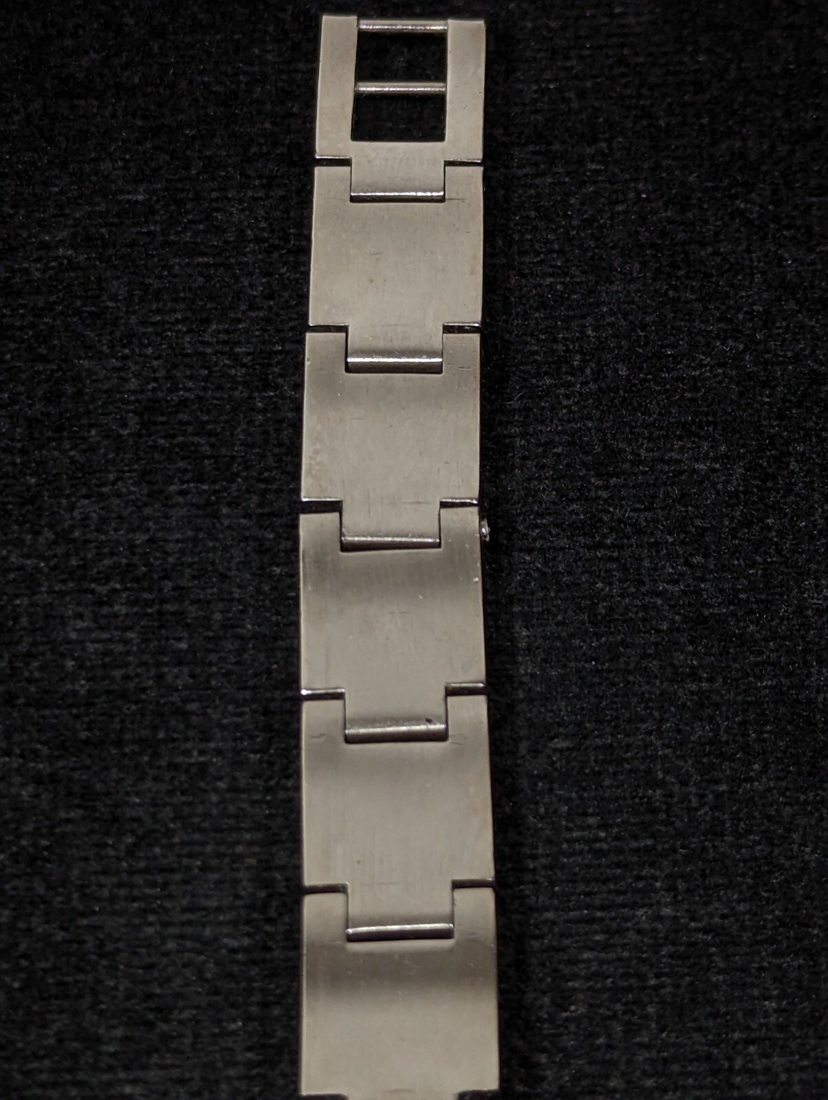 Anne Klein Black Dial Silver Tone Round Case Link Bracelet Band Watch 6.5 Inch